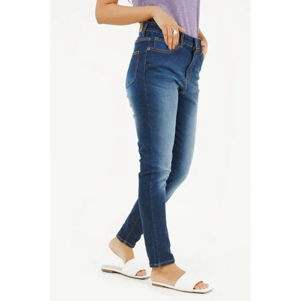Royalty Women's Blue Cotton Blend Skinny Flat Front Denim Jeans Size 6